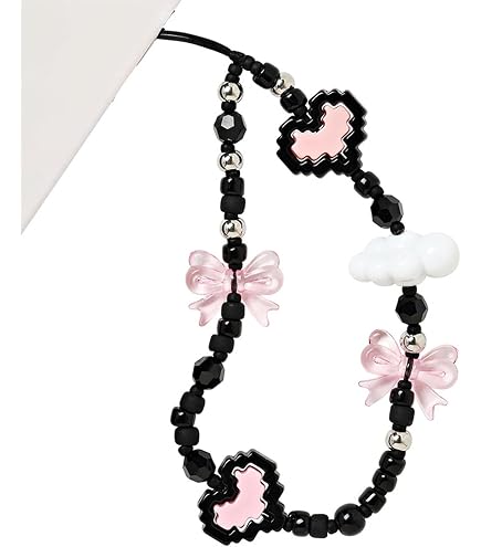 Amazon.com: Phone Charms for Women Black Pink Heart Phone Wrist